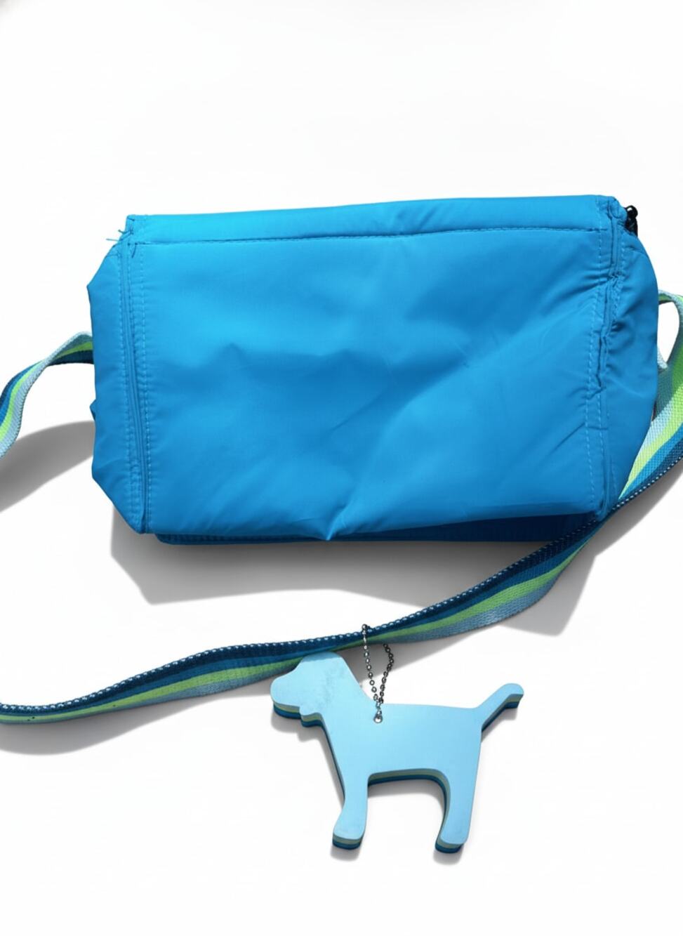 PINK Victoria's Secret Blue Belt Bag Fanny Pack Dog Charm Adjustable Strap Y2K W - Picture 2 of 3